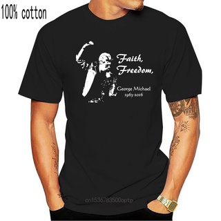 เสื้อยืดผ้าฝ้ายพิมพ์ลายแฟชั่น เสื้อยืด พิมพ์ลาย George Michael Faith Freedom สําหรับผู้ชาย และผู้หญิง ไซซ์ (S - 5XL)