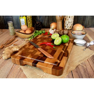 ZOPA เขียงไม้เอนเกรน บอร์ดไม้จามจุรีสี่เหลี่ยม รุ่นNT147 Small Wood End Grain Butcher Block Wooden Cutting Board