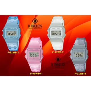 CASIO รุ่น F-91WS / F-91WS-2,F-91WS-4,F-91WS-7,F-91WS-8 ของแท้100% รับประกันตัวเครื่องและถ่าน 1 ปีเต็ม