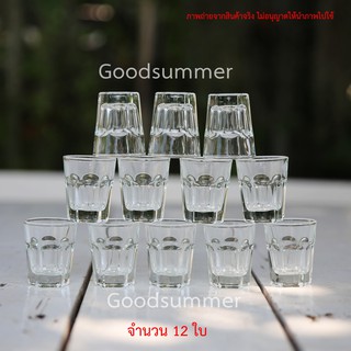 แก้ว ก้น6เหลี่ยม Euro Shot Glass 1.4 oz. 40 ml. จำนวน 1 โหล 12 ใบ