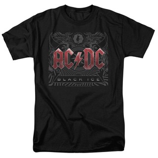 เสื้อยืดผ้าฝ้ายเสื้อยืดผ้าฝ้าย 100% พิมพ์ลายอัลบั้มร็อคน้ําแข็ง Acdc สีดํา พลัสไซซ์ ของขวัญวันเกิด สําหรับผู้ชายL XL  XX