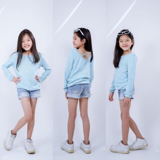 เสื้อเด็กผู้หญิงแขนยาว ด้านหลังมีวายไขว้
