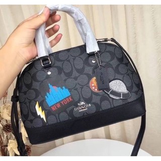 COACH MINI SIERRA SATCHEL IN SIGNATURE CANVAS WITH SPACE PATCHES