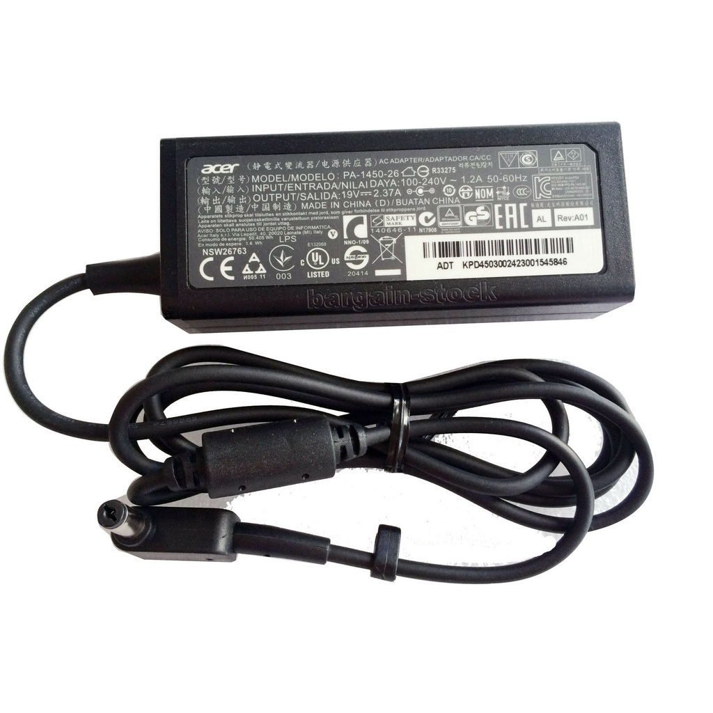 อะแดปเตอร์ AC ACER 45W Aspire 3 A315-21 A315-31 A315-41 Charger สําหรับ A315-51-36YU A315-51-380T px