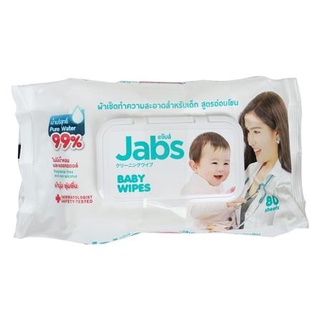 ทิชชู่เปียก ผ้าเช็ดทำความสะอาด JABS PURE WATER 80ชิ้น กระดาษเปียก