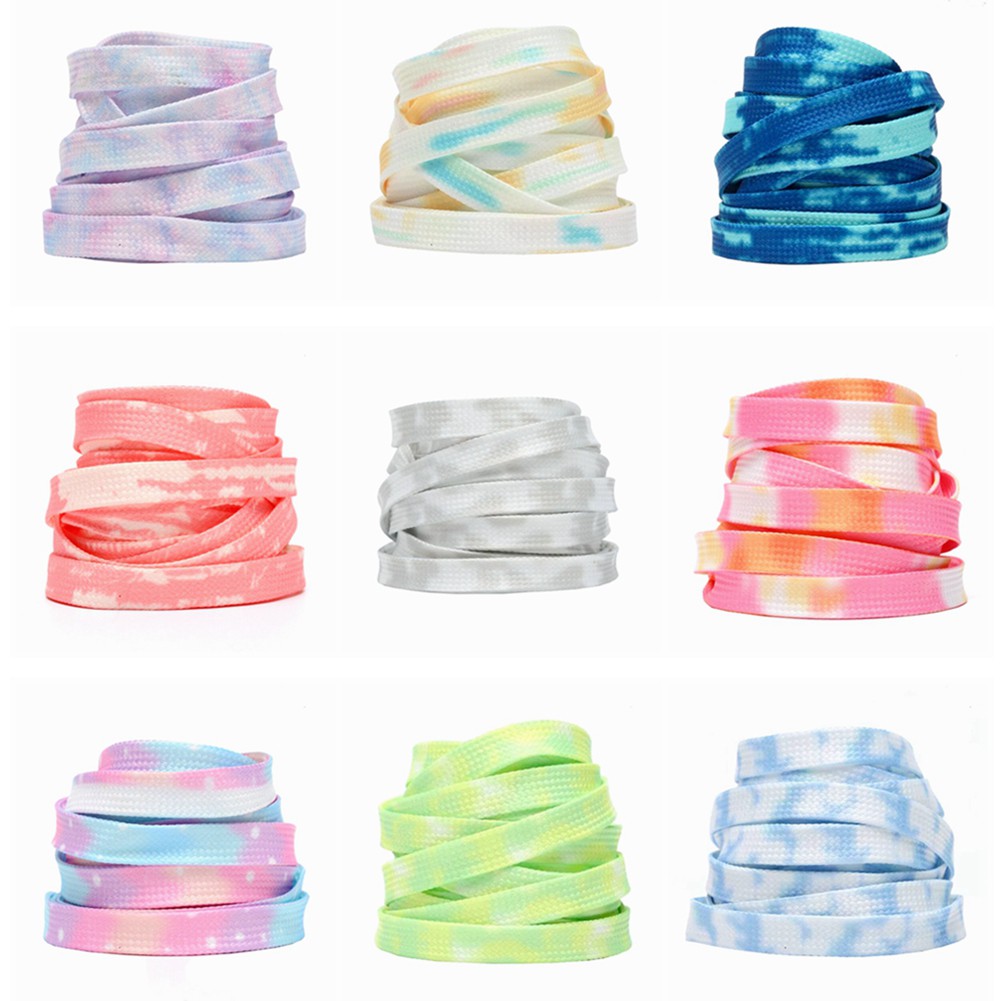 เชือกผูกรองเท้าแบนแฟชั่นหลายสี 120/150/180 ซม. สําหรับรองเท้าผ้าใบและรองเท้าชั้นคู่
