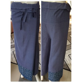 E5GY (Thai pants in grey กระเปงสีเทาแต่งลายเขียนเทียน)