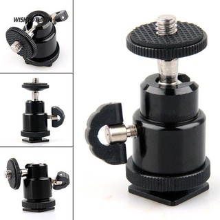 ☼WT 1/4 Inch Mini Ball Head Hot Shoe Adapter Bracket Holder Mount Camera Tripod