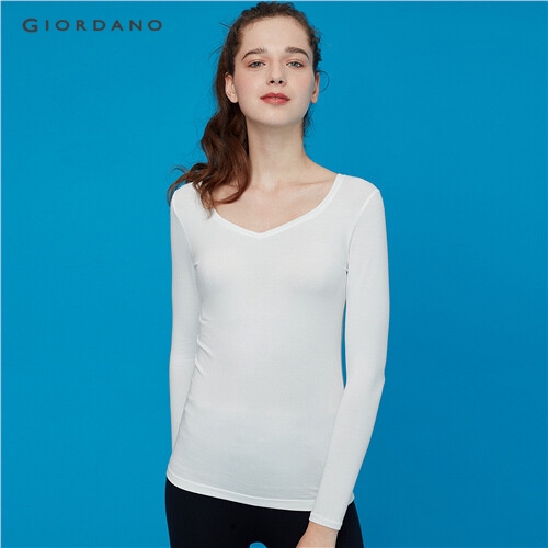 GIORDANO WOMEN G-Warmer v-neck solid undershirt 05519602