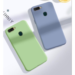 เคสโทรศัพท์มือถือ ยางซิลิโคนนิ่ม กันกระแทก สีพื้น สําหรับ OPPO A12 A12E A5s A7