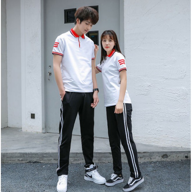 กางเกงวอร์ม สีพื้นดำ TK Series, Elastic Waist, UNISEX พร้อมส่ง