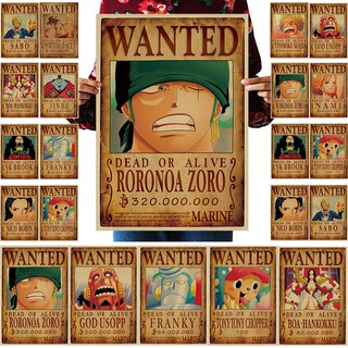 โปสเตอร์กระดาษคราฟท์ One Piece Wanted Order