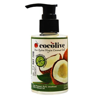 น้ำมันมะพร้าวสกัดเย็นบริสุทธิ์ 100% ขนาด 120ml แบรนด์ COCOLIVE