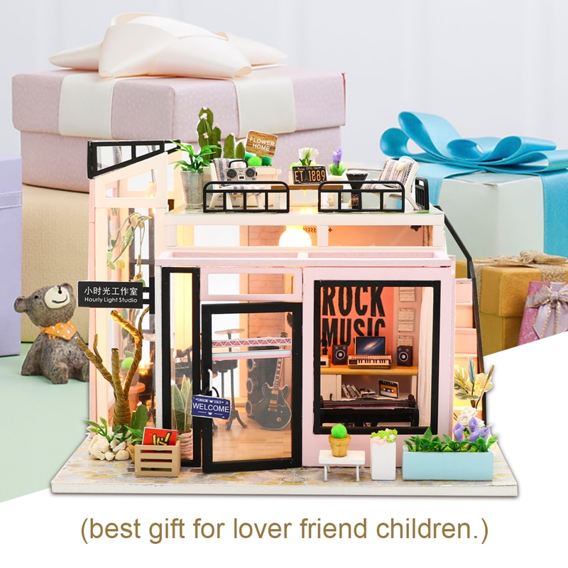 CUTEBEE DIY Dollhouse Wooden doll Houses Miniature Doll House Furniture ...