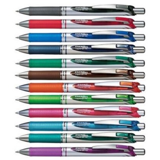 Pentel energel BL77 I ปากกาเจล หัว 0.7 ด้ามเงิน สีปลอกตรงกับสีหมึก