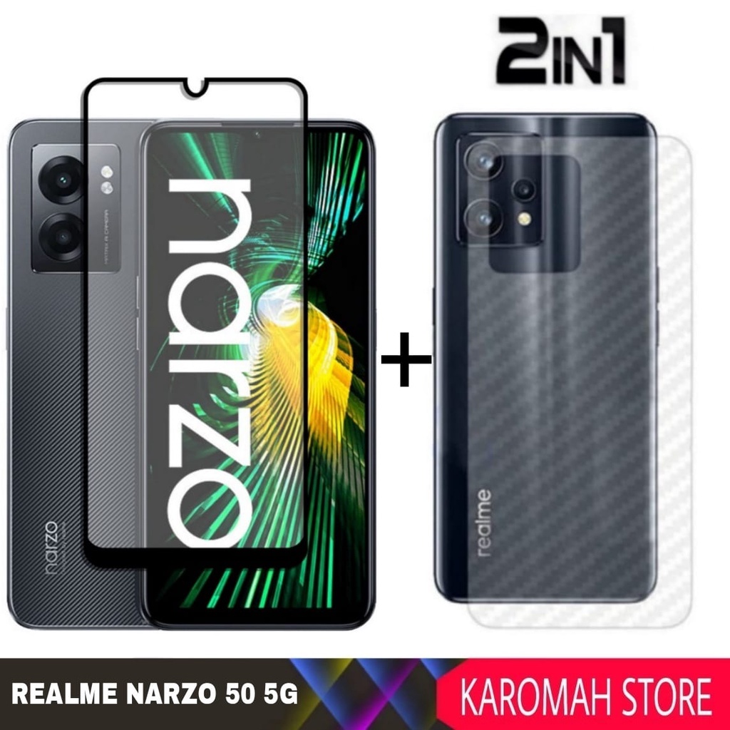 PACKAGE 2 INC 1 กระจกนิรภัย Realme Narzo 50 5G กระจกกันรอย