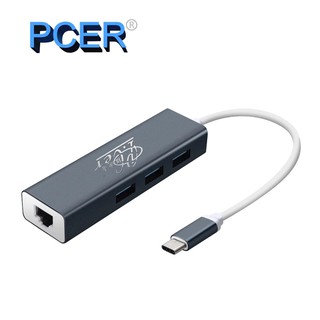 PCER USB Type C to Gigabit LAN 3.0 HUB