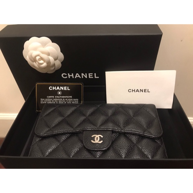 ❌SOLD❌. Chanel long wallet tri-ford black caviar CHW / กระเป๋าสตางค์ชาแนล 3 พับ / ชาแนลคาเวียร์