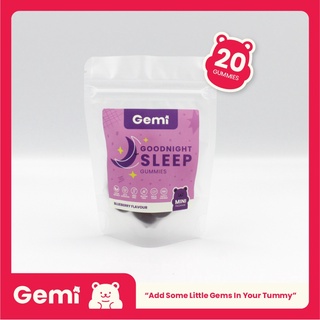 Gemi เจมมี่ กู๊ดไนท์สลีพกัมมี่ แบบซอง 20 เม็ด / Gemi Goodnight Sleep Gummy Medium pack 20 gummies / GemiGummi