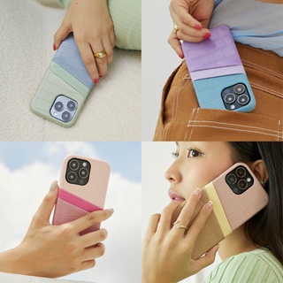 (โค้ด8MUSE65ลด65.-)(13 series)MUSE 3Tone Card Holder Phone Case PASTEL