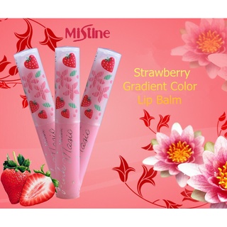 ลิปสติก mistine สตรอเบอร์รี่ลิปสติก PINK MAGICสีชมพูสีลิป ลิปมันบำรุงริมฝีปาก ลิปสติก EXP 01/2025