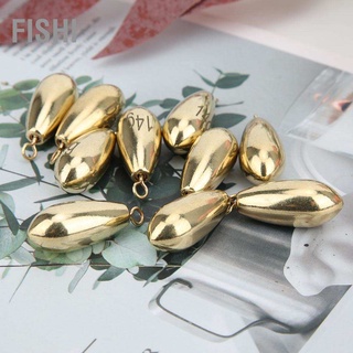 Fishi 10 ชิ้น โลหะผสมทองแดง ทอง แบบพกพา หมุนได้ ถ่วงน้ําหนัก ตกปลา อุปกรณ์ตกปลา