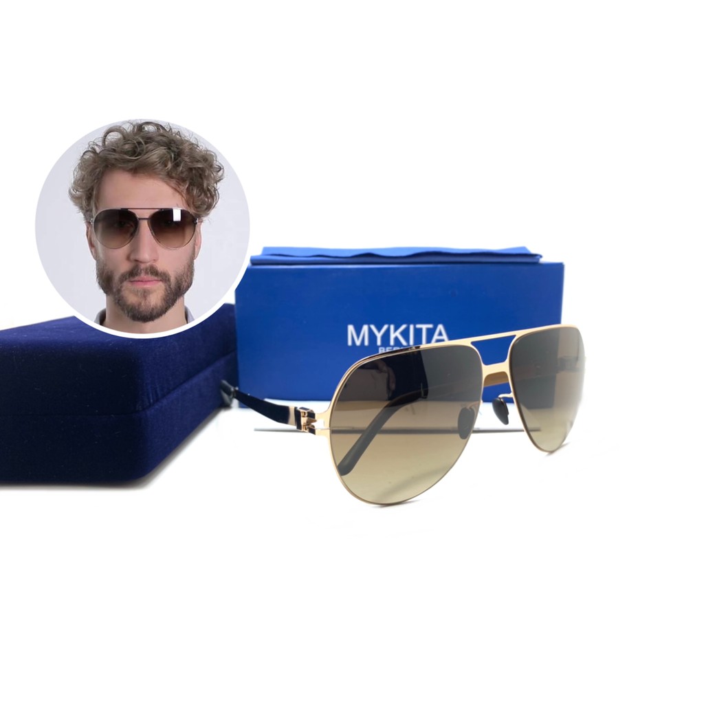 แว่นกันแดด MYKITA BEPPO COL.007 ขนาด 59-15 140 mm น้ำหนักเบามากๆ ขาแว่นตาไร้น็อต พร้อมกล่องอุปกรณ์