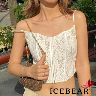 Ice - เสื้อครอปท็อปลูกไม้เซ็กซี่สําหรับผู้หญิง