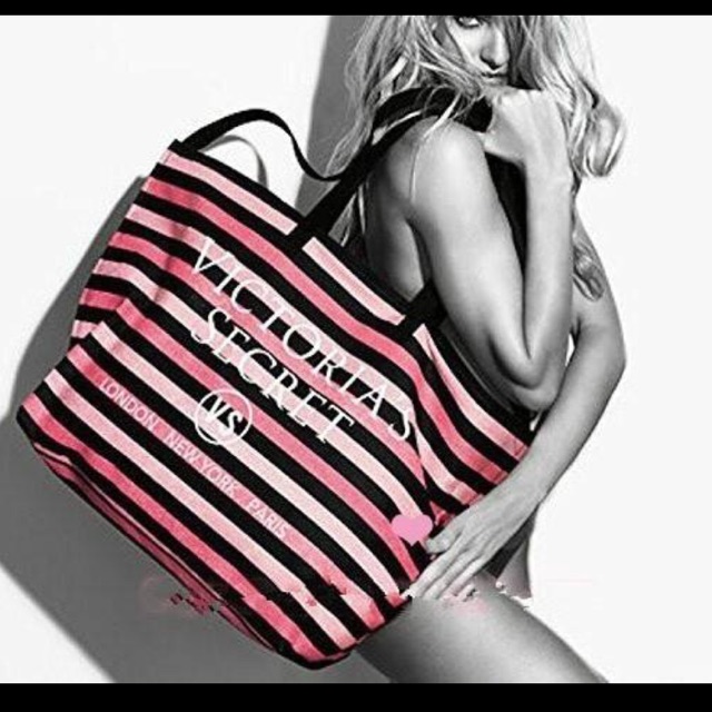 Victoria's Secret  Striped Tote Bag - สินค้าเป็นของแท้