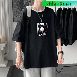 เสื้อยืดแขนสั้น คอกลม พิมพ์ลายการ์ตูน ทรงหลวม สไตล์ฮิปฮอป สตรีท ฤดูร้อน สําหรับผู้ชาย และผู้หญิง