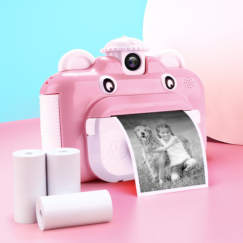 ✨พร้อมส่ง✨ เลนส์หมุนได้ 1080P HD กล้องถ่ายภาพเด็ก เครื่องพิมพ์ภาพ ขนาดเล็ก