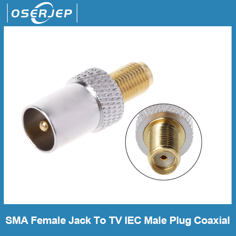 1PC SMA หญิงแจ็คทีวี IEC ชายปลั๊กอะแดปเตอร์ Coaxial RF Connector ชุบนิกเกิล OCT31