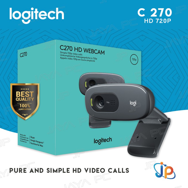 Logitech C270/ C 270 เว็บแคมแบบพกพา HD 720P