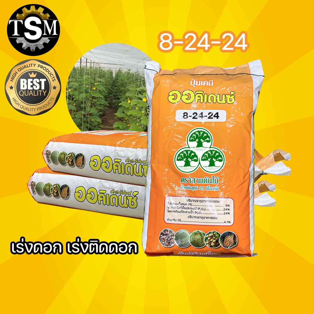 ปุ๋ยเกล็ด 8-24-24 เหลือง สูตรเร่งสะสมอาหาร ออกดอก ปุ๋ยเกล็ดละลายน้ำ ปุ๋ยระบบน้ำ