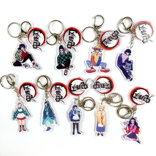 In Stock Demon Slayer Fashion Dress Up Keychain Acrylic Animation Two-dimensional Pendant Key Ring