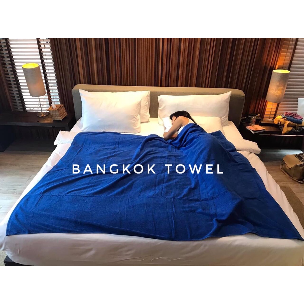 Bangkok Towel ผ้าห่มขนหนูเกรดโรงแรม (2คน) ขนาด 60x80 นิ้ว (5ฟุต) (40ปอนด์) คอตตอน ฝ้าย Cotton 100%