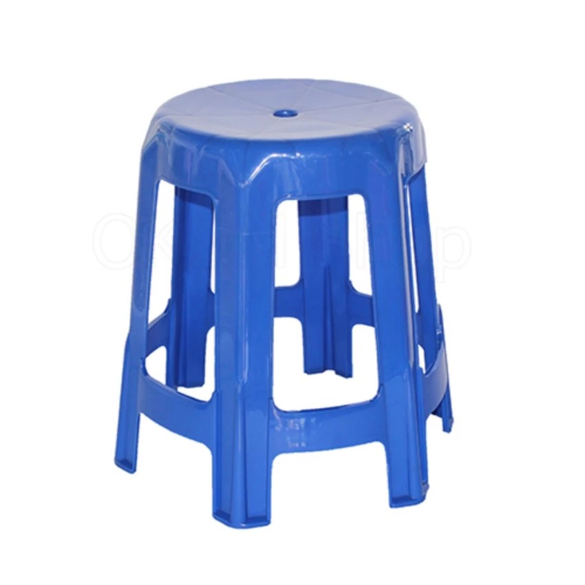 OL&P shop เก้าอี้พลาสติก6ขา(เกรดA)สีน้ำเงินกว้าง46×46ซม.สูง45ซม.