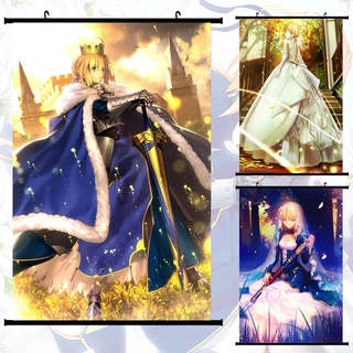 สติกเกอร์โปสเตอร์ ผ้าแคนวาส ลายการ์ตูนอนิเมะ Fate Zero Fate stay night สําหรับตกแต่งบ้าน