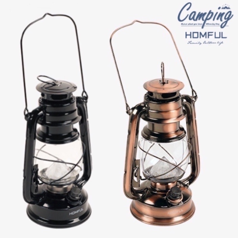 ตะเกียง Homful vintage LED ชาร์จ ใช้งานได้ยาว15hr. มีความแข็งแรง โครงทำจากอลูมิเนียม น้ำหนักเบา