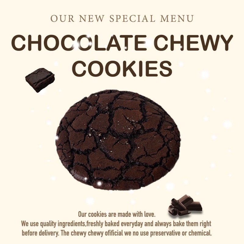 CHOCOLATE CHEWY COOKIES 85฿ PIECE