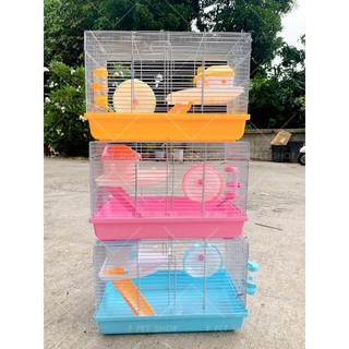 ppetshop - พร้อมส่ง ‼️ กรงหนูแฮมสเตอร์พร้อมอุปกรณ์ครบชุด ขนาด 47cm. #รุ่นกรงเซ็ต47ถาดเตี้ย