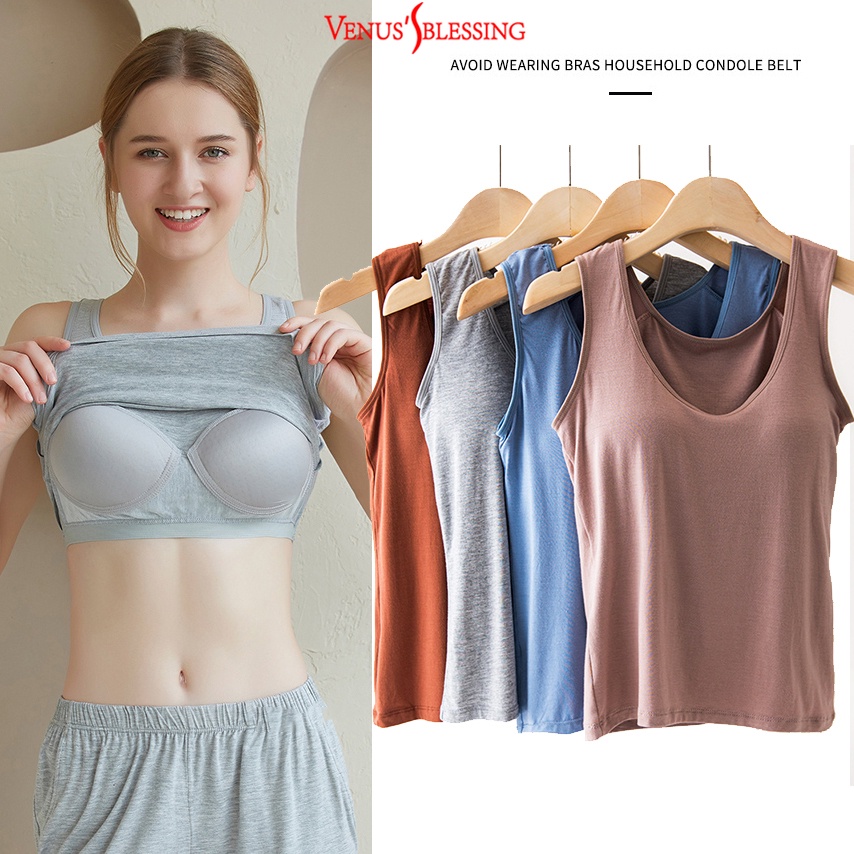 M-3XL ญี่ปุ่น พร้อมแผ่นรองหน้าอก เสื้อชั้นใน ฤดูร้อน น้ําหนักเบา แขนกุด / กางเกงขาสั้น สีขาว สีดํา สีเทา ขั้นพื้นฐาน เสื้อผู้หญิง สั้น
