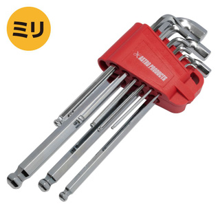 ประแจหกเหลี่ยม ชนิดสั้น ปลายบอล (ชุด 9 ชิ้น) ( Short Hex Wrench Set mm 9 Pcs )