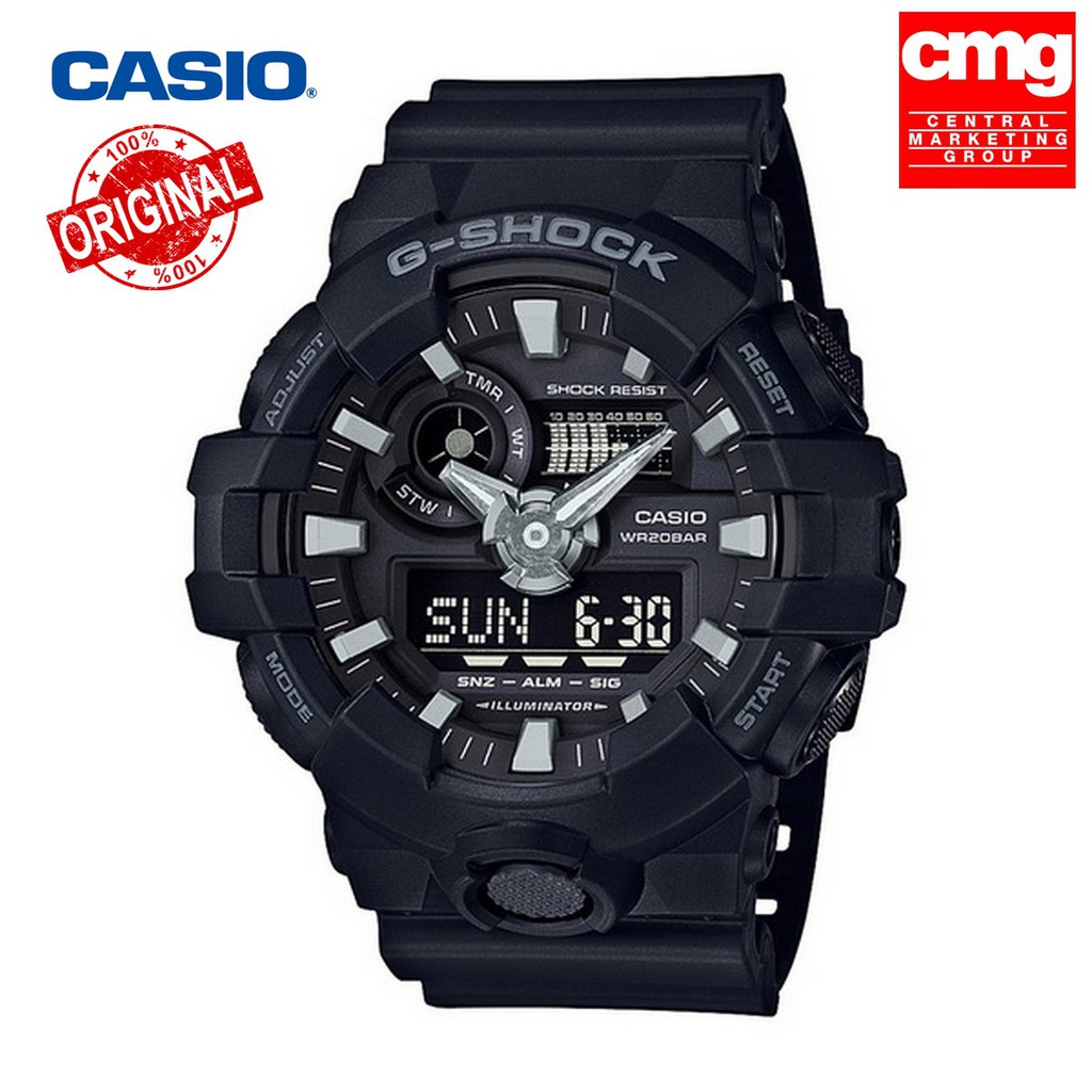 Casio G-Shock Men's Black Resin Strap Watch GA-700-1B（ของแท้100% )
