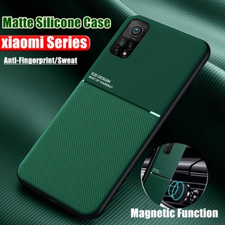 หนังสัตว์ เนื้อผ้ารถยนต์แม่เหล็กบางอ่อนนุ่มเคสปก Xiaomi10T 10TPro Xiaomi 10T Pro กันกระแทกเคสโทรศัพท์มือถือปก Magnetic Car Holder Phone Cover Slim Silicone Shockproof Case