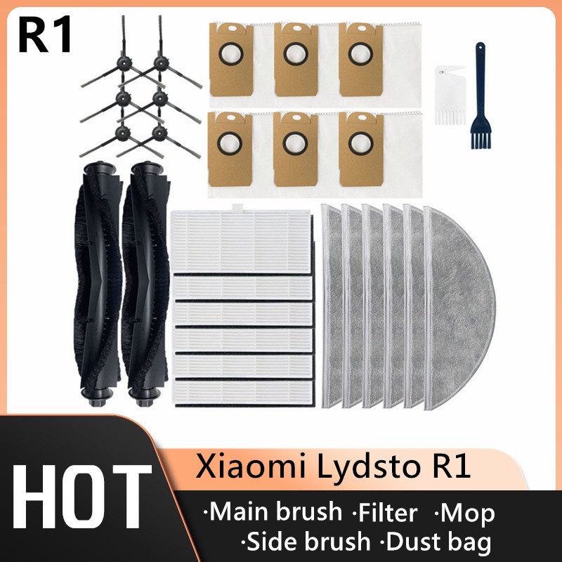 Xiaomi Lydsto R1 / S1 / R1D อุปกรณ์เสริม ผ้าม็อบ แผ่นกรอง Hepa ถุงเก็บฝุ่น แปรงหลัก