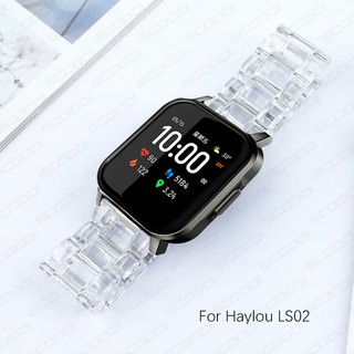 สายนาฬิกาข้อมือเรซิ่น น้ําหนักเบา สําหรับ Xiaomi Haylou Smart watch 2 LS02 RS4 RS4 Plus