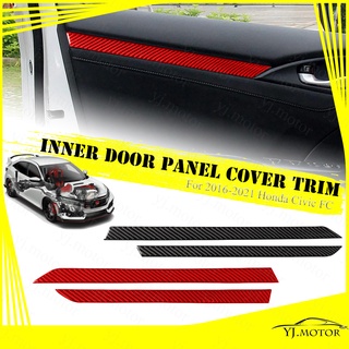 ฝาครอบแผงประตูด้านใน คาร์บอนไฟเบอร์ สําหรับ Honda Civic FC ปี 2016-2021 Inner Door Panel Sticker
