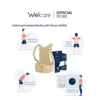 [Official] Welcare แผ่นพยุง/อุปกรณ์เสริมบุคคลิกภาพ Posture Control Brace ไซส์ S, M, L, XL และ XXL