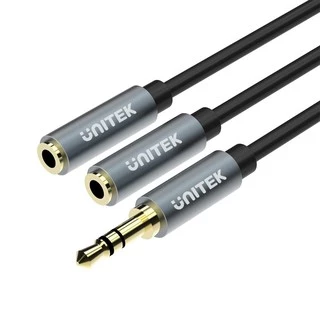 Unitek Y-C956ABK 3.5MM AUX Audio Cable - Male to 2xFemale สายแปลง AUX 3.5มม.(ตัวผู้) เป็นหูฟัง 2 ชุด (ตัวเมีย)